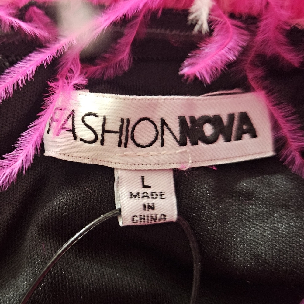 NWT Fashion Nova Wondering Eyes Feather Sequin Mini Dress Multi Color Size Large - Picture 10 of 15